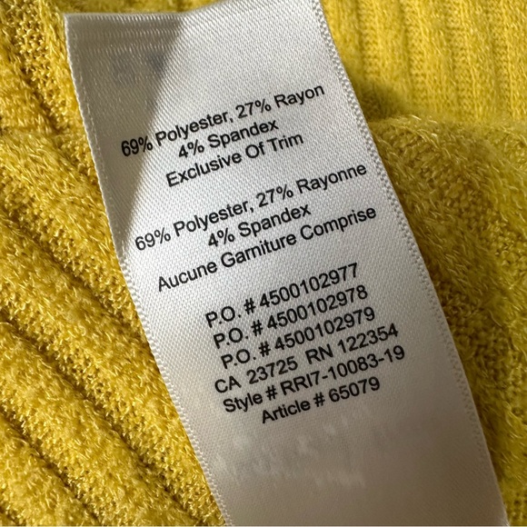 Aritzia Wilfred Free Rudko Long Sleeve Sweater in Yellow Sz Medium - Picture 7 of 9
